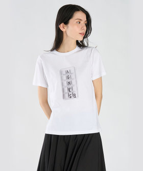 FEMME ウィメンズ 【by R 限定品】agnes b. フォトプリント コットン 半袖 Tシャツ ホワイト