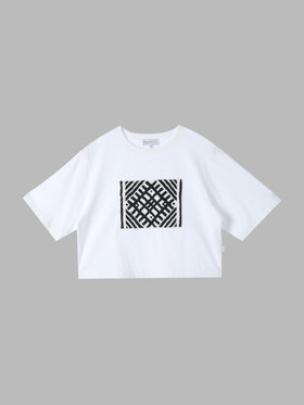FEMME ウィメンズ コットン 半袖 ボックス Tシャツ ”B. STYLE” ホワイト