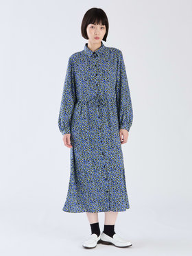 To b. by agnès b. 【Outlet】フラワープリントドレス ブルー