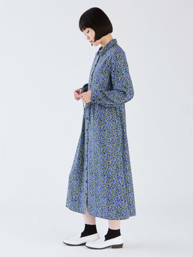 To b. by agnès b. 【Outlet】フラワープリントドレス ブルー
