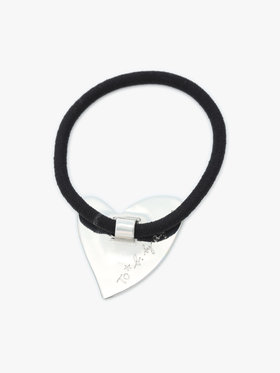 To b. by agnès b. メッセージ ハート ヘアタイ ”Merci” ブルー