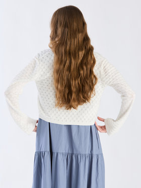 To b. by agnès b. 【Outlet】デイジーストライプニットカーディガン ホワイト