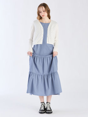 To b. by agnès b. 【Outlet】デイジーストライプニットカーディガン ホワイト