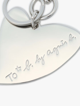 To b. by agnès b. メッセージ ハート キーチャーム ”Merci” ホワイト