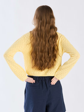 To b. by agnès b. 【Outlet】デイジーストライプニットカーディガン イエロー