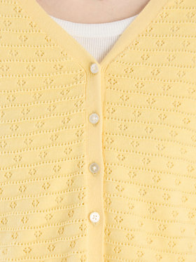 To b. by agnès b. 【Outlet】デイジーストライプニットカーディガン イエロー