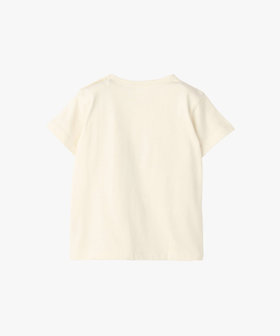 ENFANT ベビー ベビー ロゴ ボーダー プリント コットン 半袖 Tシャツ "Etoile" ホワイト
