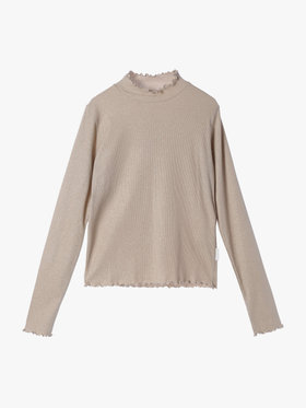 To b. by agnès b. 【Outlet】ラメ ハイネック プルオーバー ゴールド