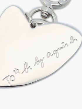 To b. by agnès b. メッセージ ハート キーチャーム ”Merci” ブルー