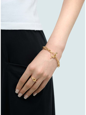 FEMME ウィメンズ ツイスト フープ ブレスレット "Anchor Knot" ゴールド