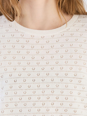 To b. by agnès b. 【Outlet】デイジーストライプニットプルオーバー ホワイト