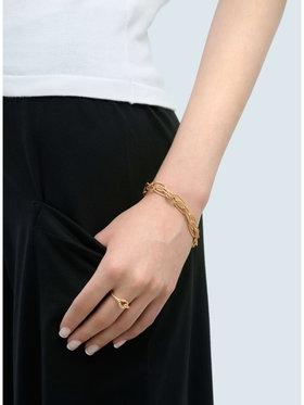 FEMME ウィメンズ ツイスト フープ ブレスレット "Anchor Knot" ゴールド