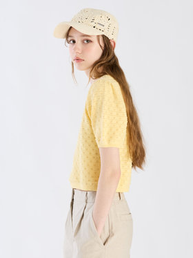 To b. by agnès b. 【Outlet】デイジーストライプニットプルオーバー イエロー