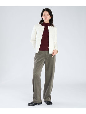 FEMME ウィメンズ コットン タートルネック 長袖 ニットトップス ”Eddy” ボルドー