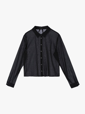 To b. by agnès b. 【Outlet】シアー コットン ロングスリーブ シャツ ブラック