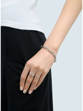 FEMME ウィメンズ  ツイスト フープ ブレスレット "Anchor Knot" シルバー