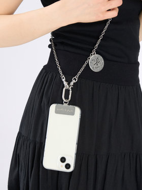 To b. by agnès b. カラー ロゴ モバイルストラップ シルバー