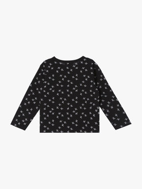 ENFANT ユニセックス キッズ 総柄プリント オーガニックコットン 長袖Tシャツ ブラック