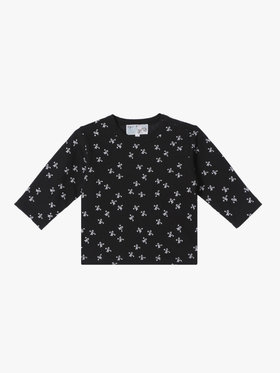 ENFANT ベビー ベビー 総柄プリント オーガニックコットン 長袖Tシャツ ブラック