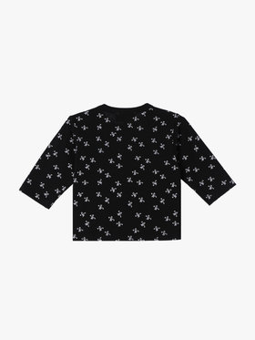 ENFANT ベビー ベビー 総柄プリント オーガニックコットン 長袖Tシャツ ブラック