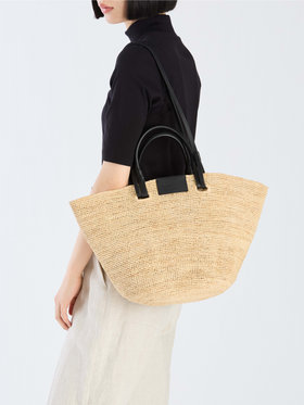 VOYAGE ウィメンズ バッグ＆ウォレット ラフィア 2wayトートバッグ YAX08-01 ブラック