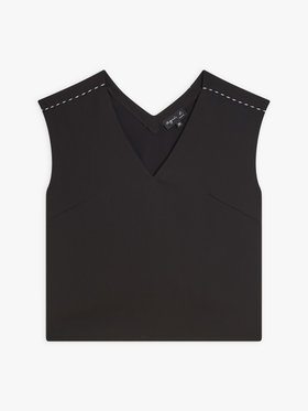 FEMME ウィメンズ UQ87 HAUT ノーカラーブラウス ブラック