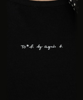 To b. by agnès b. ミニロゴ プリント コットン タンクトップ ブラック