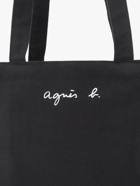 FEMME ウィメンズ 【by R 限定品】agnes b. フォトプリント コットン トートバッグ "Sakura" ブラック