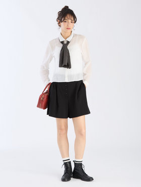 To b. by agnès b. 【Outlet】シアー コットン ロングスリーブ シャツ ホワイト