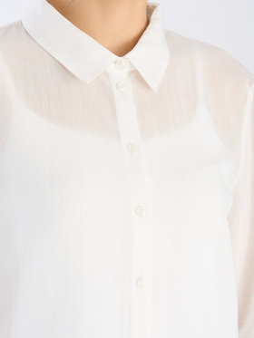 To b. by agnès b. 【Outlet】シアー コットン ロングスリーブ シャツ ホワイト