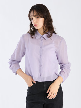 To b. by agnès b. 【Outlet】シアー コットン ロングスリーブ シャツ パープル系その他