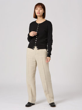 FEMME ウィメンズ コットン ニット 長袖 カーディガンプレッション "Swing" ブラック