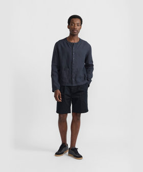 HOMME メンズ メンズ リネン 長袖 シャツ カーディガン グレー