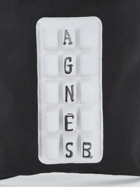 FEMME ウィメンズ 【by R 限定品】agnes b. フォトプリント コットン トートバッグ "Glacon" ブラック