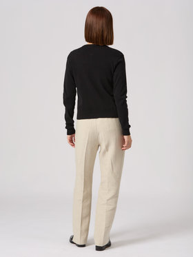 FEMME ウィメンズ コットン ニット 長袖 カーディガンプレッション "Swing" ブラック