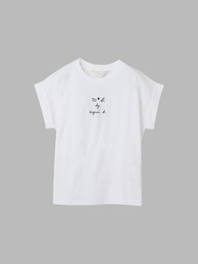 To b. by agnès b. 【Outlet】スリーレイヤードロゴ コットン 半袖 Tシャツ ホワイト