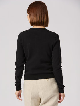 FEMME ウィメンズ コットン ニット 長袖 カーディガンプレッション "Swing" ブラック