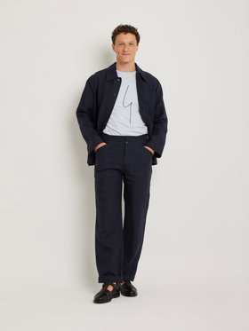 HOMME メンズ メンズ リネン 長袖 ジャケット "Sanshui" ブルー系その他