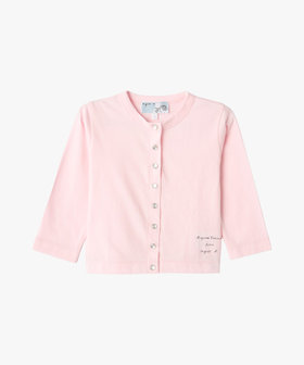 ENFANT ベビー ベビー プリント コットン 長袖 カーディガンプレッション agnes b.×mayumi yamase ピンク