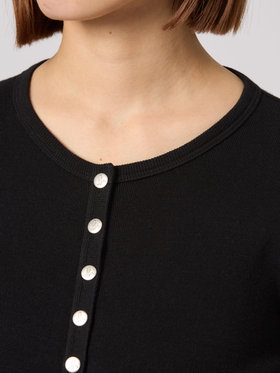 FEMME ウィメンズ コットン ニット 長袖 カーディガンプレッション "Swing" ブラック