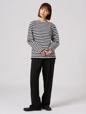 FEMME ウィメンズ 【Outlet】WEB限定 J008 ボーダーTシャツ ホワイト×ブラック