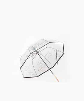 FEMME ウィメンズ メッセージ柄 ビニール長傘 ブラック