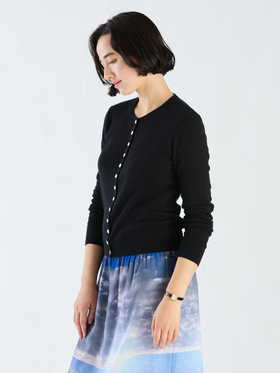 FEMME ウィメンズ コットン ニット 長袖 カーディガンプレッション "Swing" ブラック