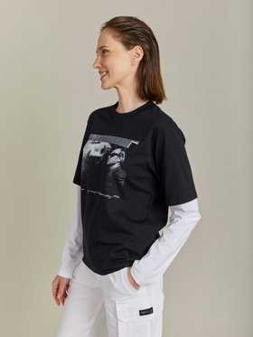 FEMME ウィメンズ SEW3 TS DBLE アーティストTシャツ Dennis hopper ブラック