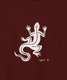 HOMME メンズ メンズ アイコニック コットン 半袖 Tシャツ "Lezard" ボルドー