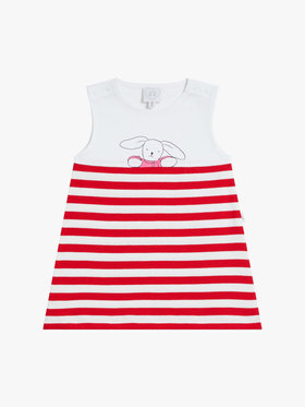 ENFANT ベビー ベビー プリント ノースリーブ ワンピース "Doudou" ホワイト