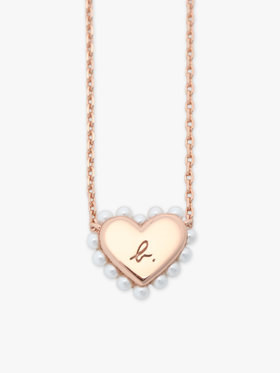 FEMME ウィメンズ ハートパール ネックレス ”Timeless Love” ピンクベージュ