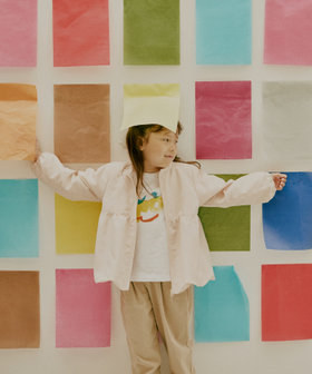 ENFANT ガールズ キッズ "b." ロゴ 長袖 ブルゾン “Kaze" ピンク系その他