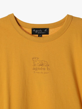 ENFANT ユニセックス キッズ ロゴ コットン 半袖 Tシャツ Agneau マスタード