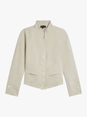 FEMME ウィメンズ リネン スタンドカラー ジャケット ベージュ